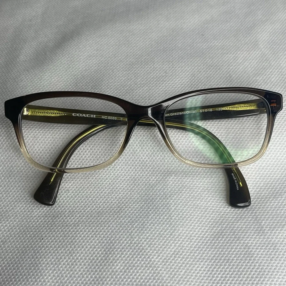 Coach  Square Olive Brown Gradient Glasses Frame ONLY HC6089  5400 51-16-135
